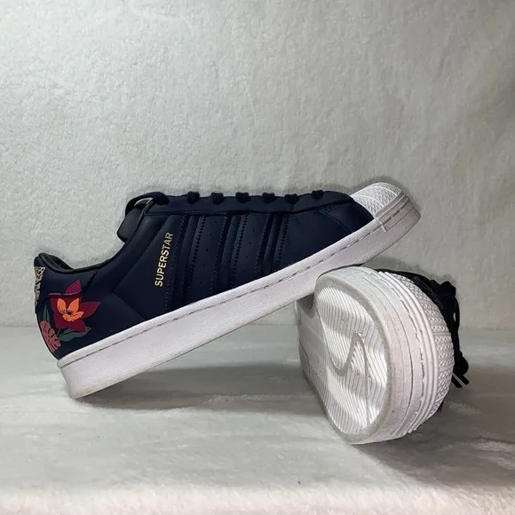 adidas Originals | Shoes | Adidas Originals Superstar X Her Studio London  Navy Floral Burst Womens Size 8 | Poshmark